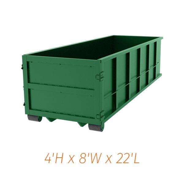 you can rent a 20 yard dumpster for a period of 7-14 days on average